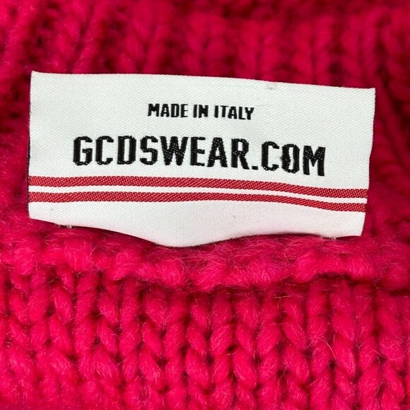 GCDS Red Distressed Hello Kitty Wool Alpaca Blend Sweater - Picture 8 of 12